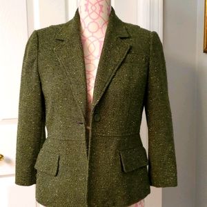 Daisy Fuentes khaki green suit jacket 8P